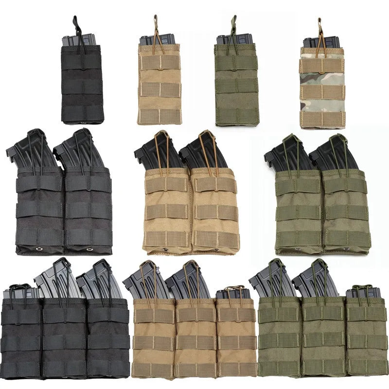 حقيبة مجلات تكتيكية مفردة ومزدوجة وثلاثية Molle Airsoft AK 7.62 5.56mm M4 لبندقية مسدس حقيبة تكتيكية لصيد الملحقات