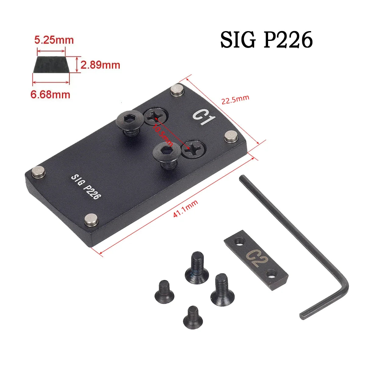 Optics Berett Glock 1911 M&P Pistol Reflex Sight Mount Adapter Plate S&W HK USP SIG P226 Sightmark Burris Micro Red Dot Scope