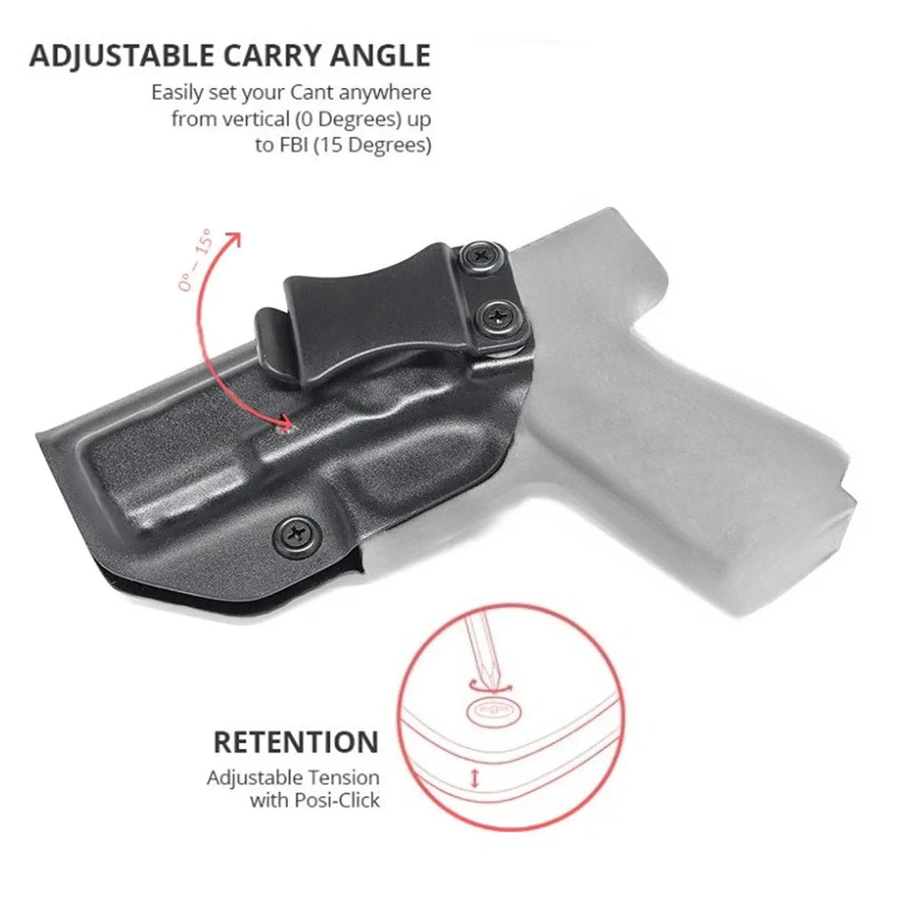 Tactical Inside Waistband Concealed Carry Holsters for GLOCK 17 19 22 26 43 43X Belt Clip Single Double Stack Right Hand Pouch
