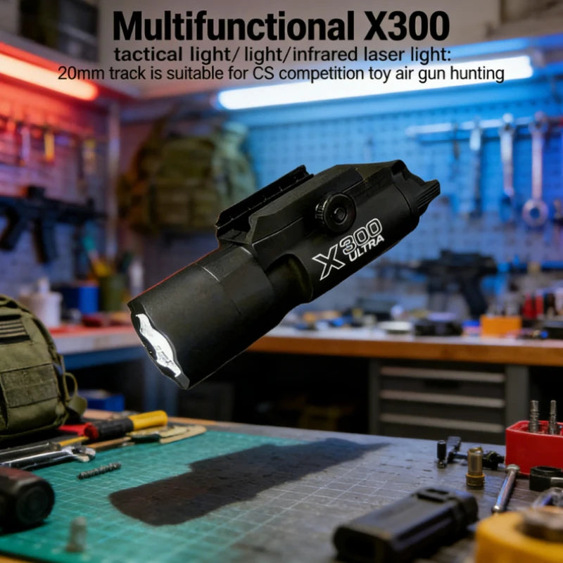 Multifunctional X300 Flashlight & Infrared Laser Sight for Airsoft Toy Guns with 20mm Rail