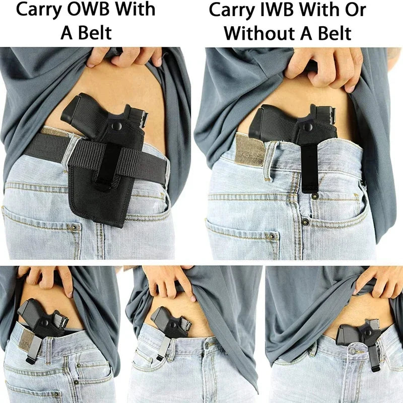 Universal OWB IWB Holster Concealed Carry Right Left Hand Draw Compatible with Most Handguns