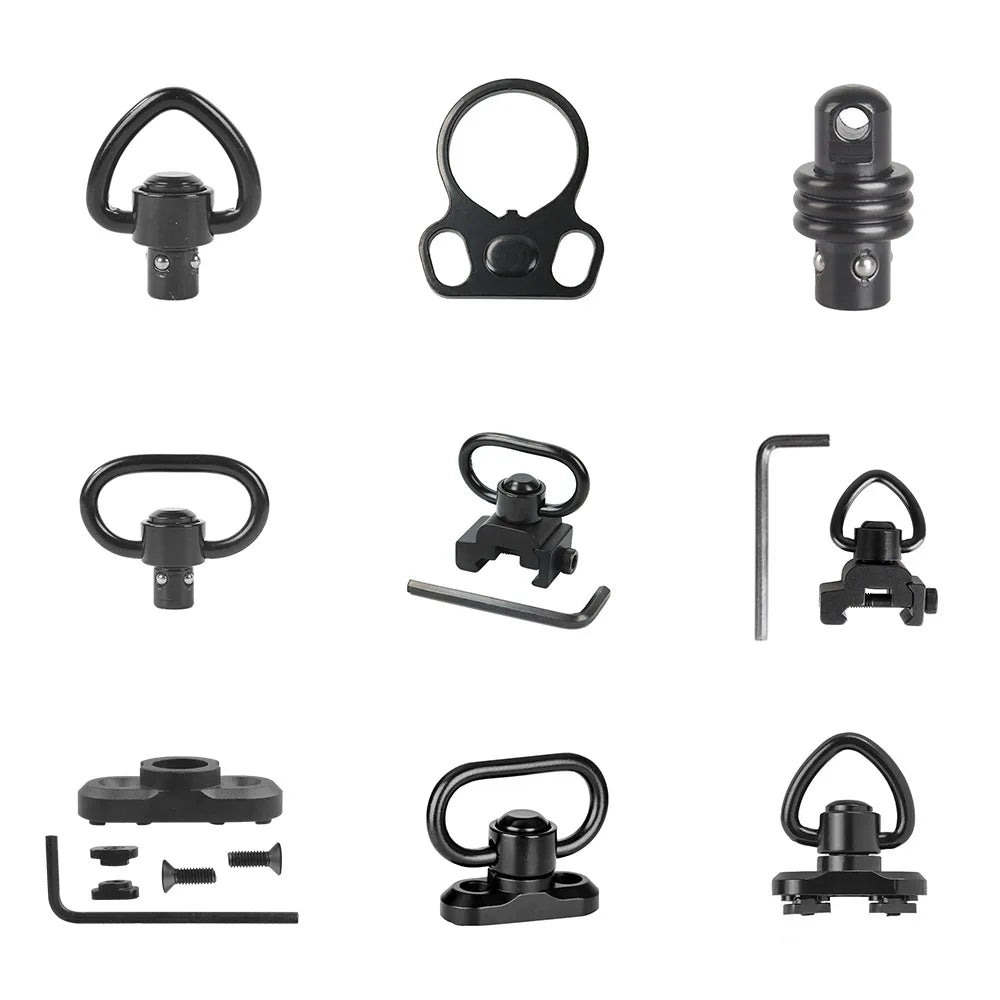 Multi-Style Tactical QD M-LOK Sling Swivel Adapter Rail Mount SLING Buckle Metal Strap Loop Strap Rail Mount Mlok Picatinny Rail