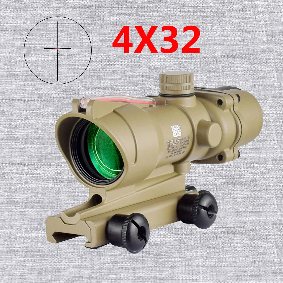 HOT 4X Magnifier 4X32 Real Fiber Optics Red Green Dot Sight Scope With RM Hunting 20mm Optic Scope Killflash Cover Cap