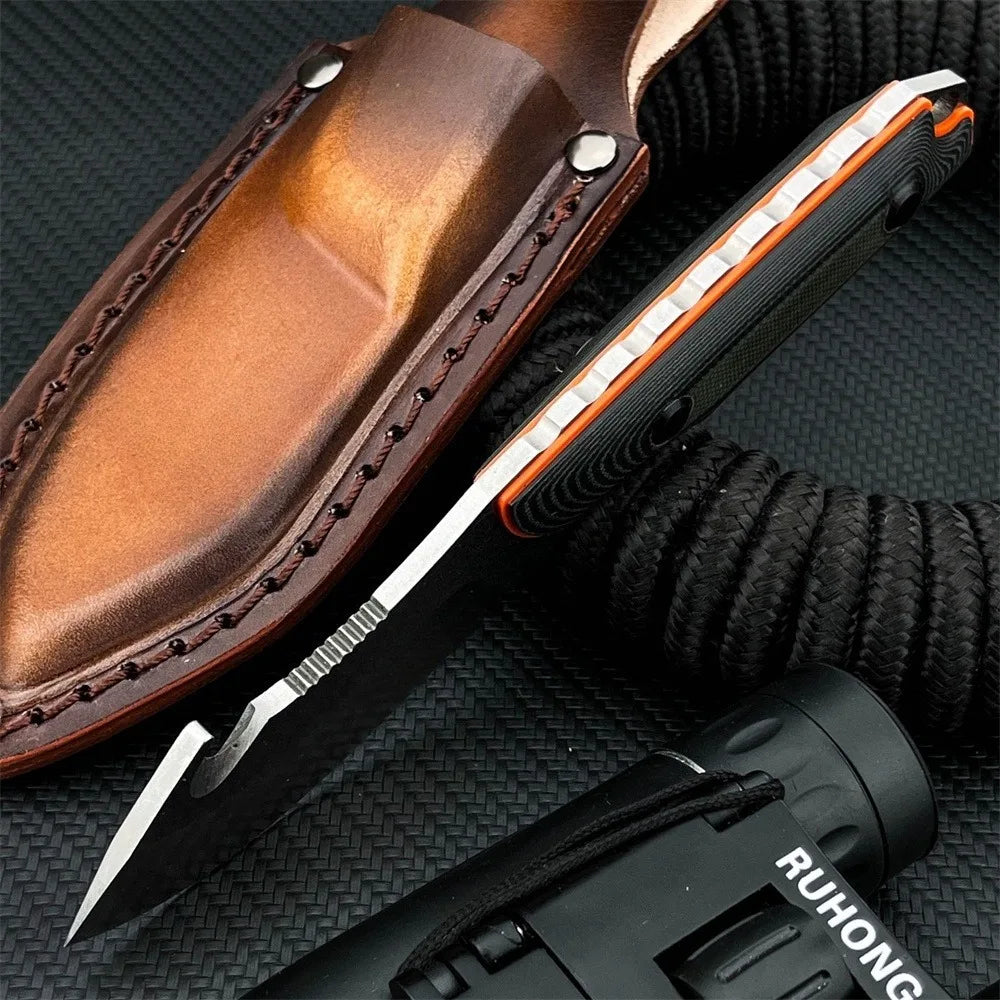 BM 15018 Survival Fixed Blade Knife 8Cr13MoV Steel Blade with Dual-Color G10 Handle Camping Hunting Outdoor Tool with Sheath