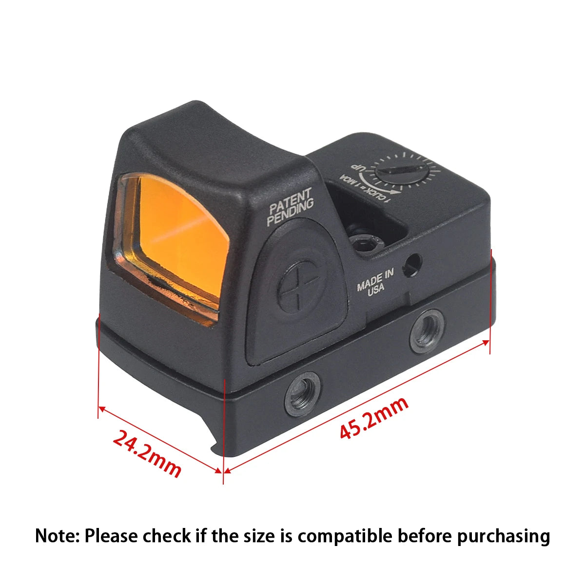Nylon CC Red Dot Sight Reflex Scope For G43X MOS G19 MOS M&P Shield Airsoft Compact Pistol 20mm Rail Outdoor Hunting Riflescope