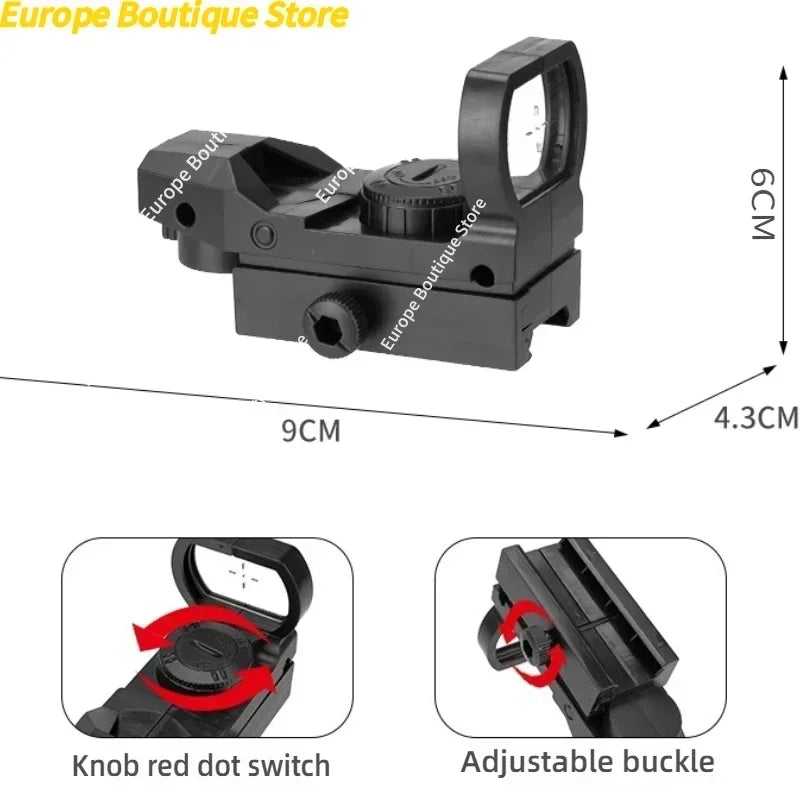 Compact Holographic Red Dot Sight Scope for 20mm Rail Mount Rifle Scopes