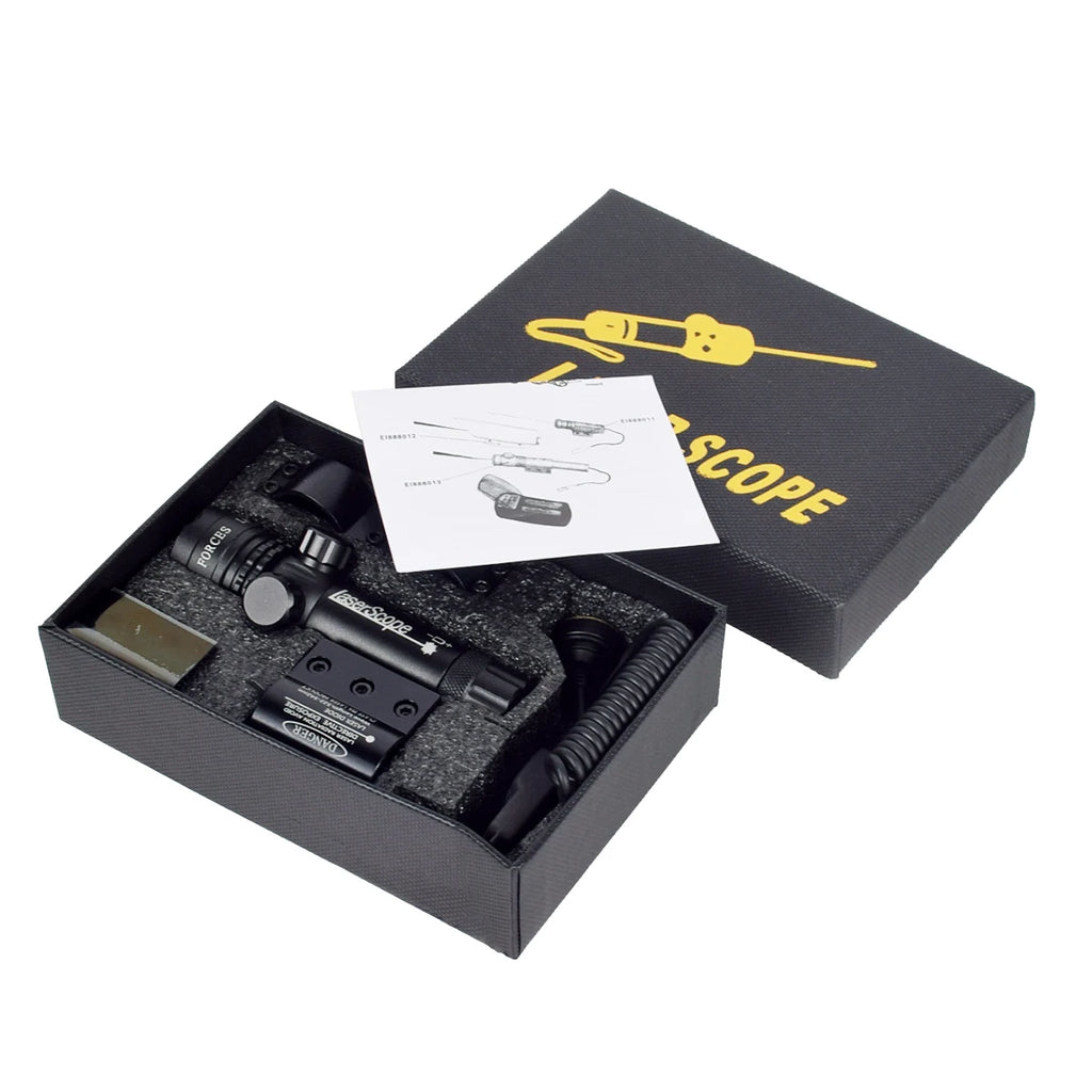 כוונת טקטית 532nm עם מתג לחץ לרובה, לייזר נקודה ירוקה, כוונת לייזר נקודה אדומה, מתקן פיקטיני, טלסקופ לציד 20