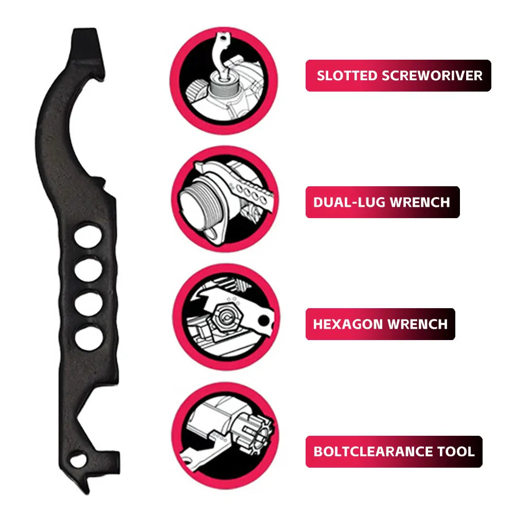 Tactics Multitasker Wrench M4 Tools Multipurpose Maintenance Screwdriver Keychain Bicycle Repair PEQ Buffer Tube Modification