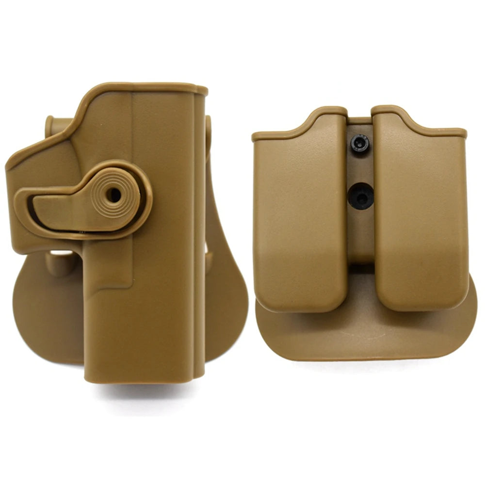 Tactical Gun Holster with Double Magazine Pouch Pistol Holster Belt Waist Holster Gun Paddle Carry Case For Glock 17 accessory