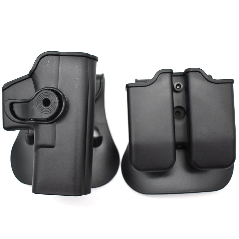 Tactical Gun Holster with Double Magazine Pouch Pistol Holster Belt Waist Holster Gun Paddle Carry Case For Glock 17 accessory