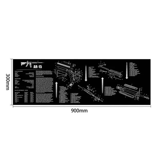 Gun Cleaning Rubber Mat Mouse Pad AR15 AK47 Remington 870 GLK GEN4 GEN 5 CZ-75 Punisher P220 P226 P229 Beret 92 1911 3D