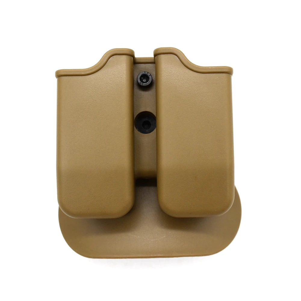Tactical Pistol Double Magazine Pouch 9mm Mag Holder Carrier for GL 17 19,Beretta M9 92,9mm .40 Cal airsoft hunting accessory