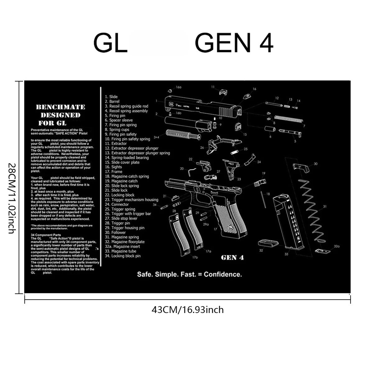 Gun Cleaning Rubber Mat Mouse Pad AR15 AK47 Remington 870 GLK GEN4 GEN 5 CZ-75 Punisher P220 P226 P229 Beret 92 1911 3D