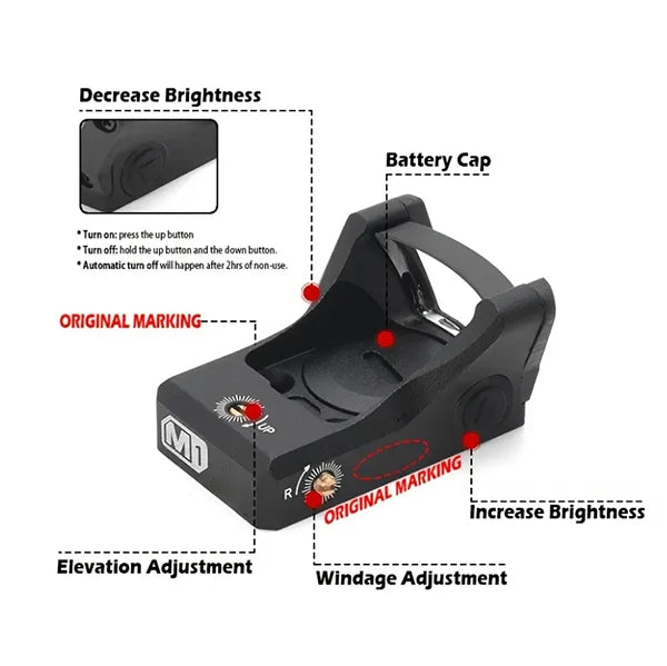 M1 Red/GREEN Dot Sight with Aluminum Frame Red Dot Reflex Sight 3 MOA