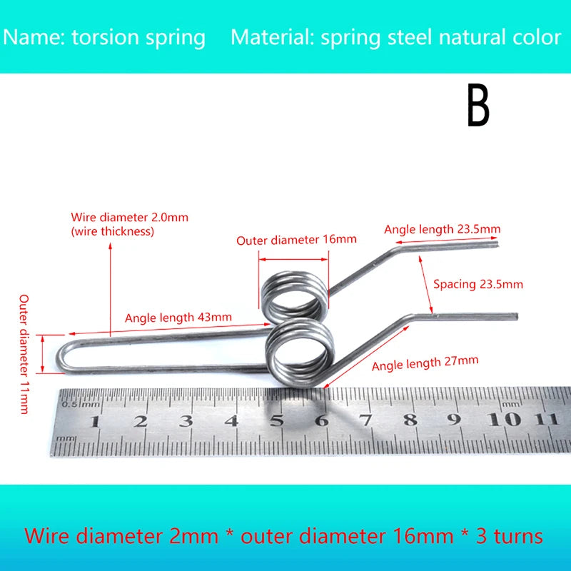 1Pcs Double Torsion Spring 2*16A/B Style Spring Farm Machinery Parts Home DIY