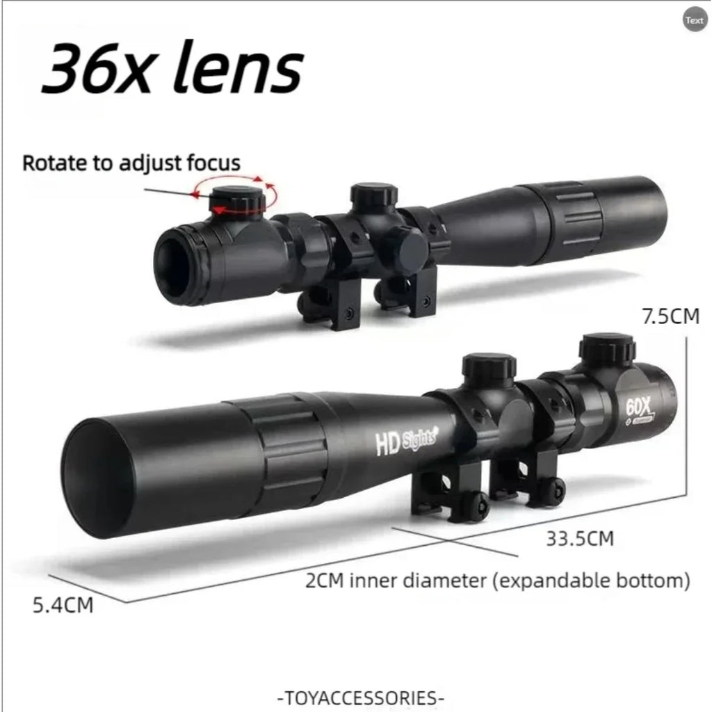 Hot Sale 36x Mirror Adjustable Optical Sight Toy Gun Modified Accessories Rifle Sight 35 * 8.5 * 6.5cm Sniper Sight.
