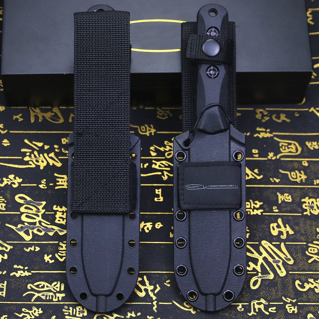 U.S.AKB-EK50 Jungle Hunting Straight Knife + Sheath, Outdoor Camping Survival Knife, Multi-purpose EDC Knife