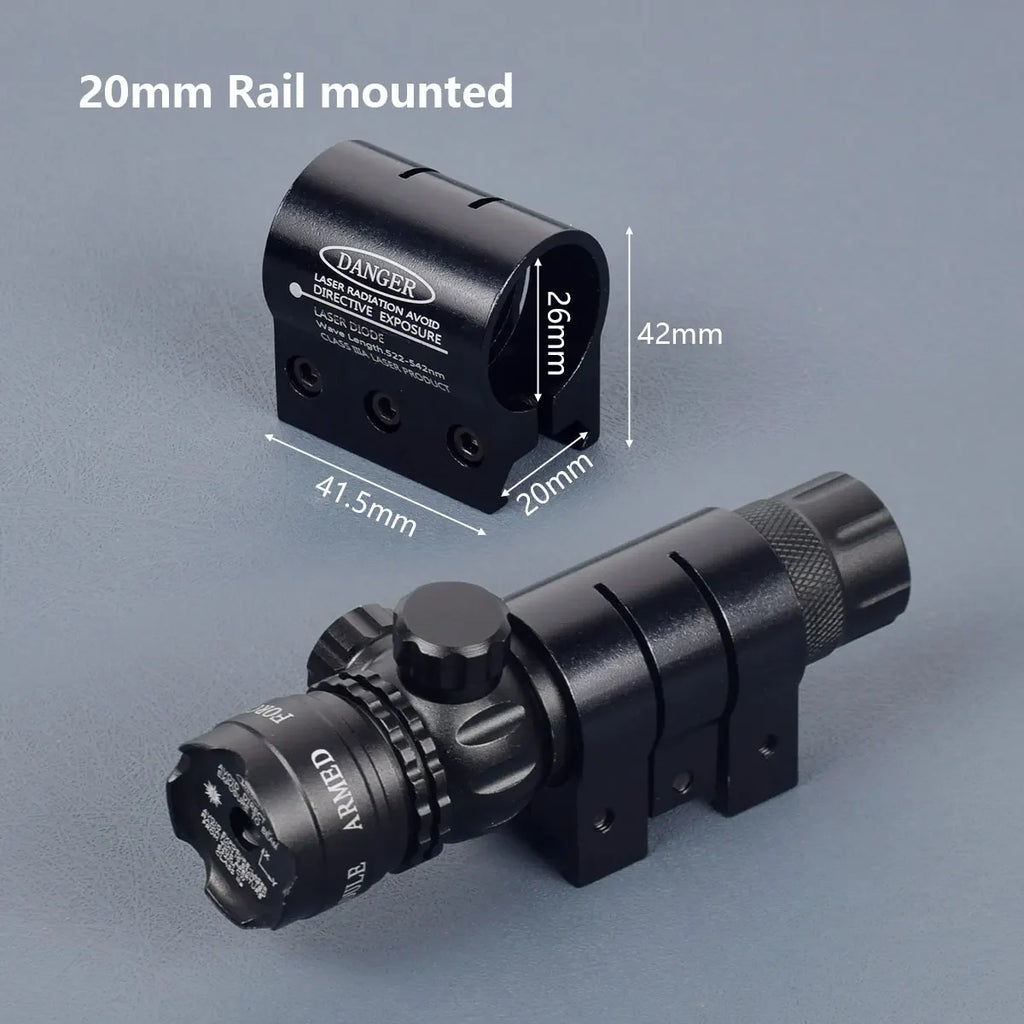 Tactical Rifle Red Dot Laser Green Dot Laser Sight 532nm Scope with Pressure Switch Picatinny and Mounting Hunting Riflescope 20