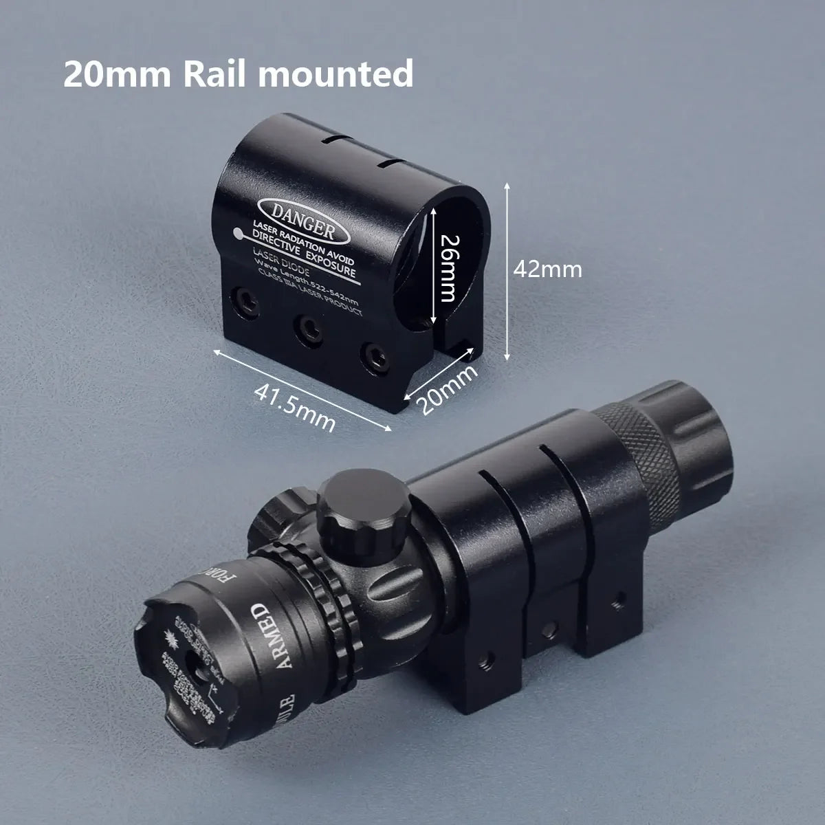 Tactical Rifle Red Dot Laser Green Dot Laser Sight 532nm Scope with Pressure Switch Picatinny and Mounting Hunting Riflescope 20
