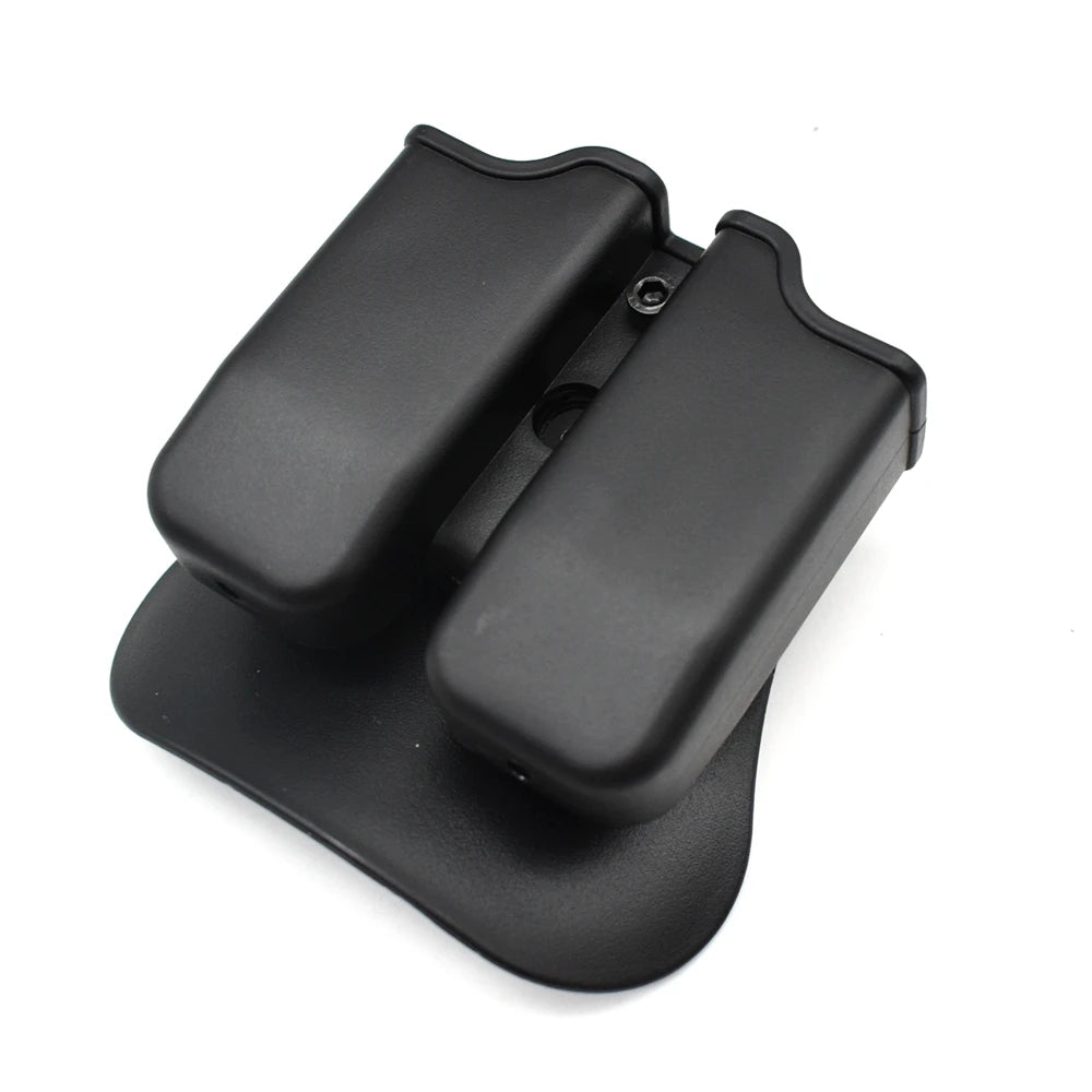 Tactical Pistol Double Magazine Pouch 9mm Mag Holder Carrier for GL 17 19,Beretta M9 92,9mm .40 Cal airsoft hunting accessory