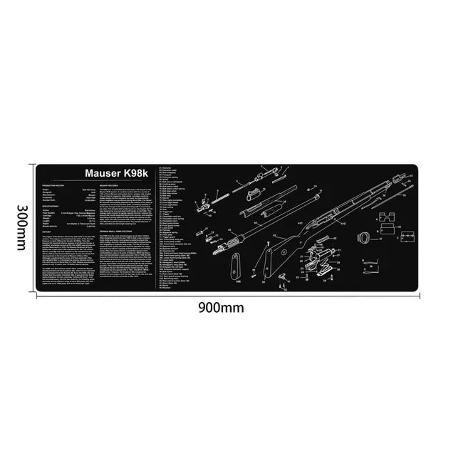 Gun Cleaning Rubber Mat Mouse Pad AR15 AK47 Remington 870 GLK GEN4 GEN 5 CZ-75 Punisher P220 P226 P229 Beret 92 1911 3D