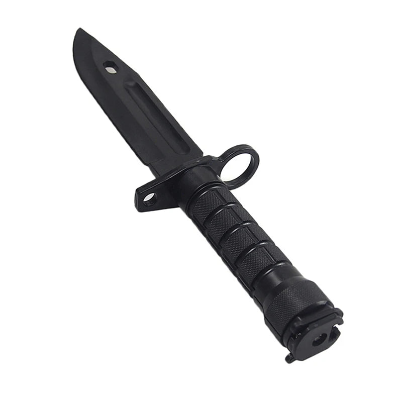 Rubber Knife Training Tool with Sheath Fake Plastic Dagger Flexible Soft Fixed Blade for Props Halloween Martial Arts