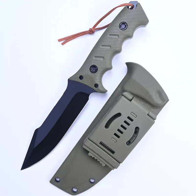 2025 new Premium Tactical Survival Knife with Sheath 8Cr13MoV fixed Blade GFN Handle Camping EDC Hunting outdoor Gear