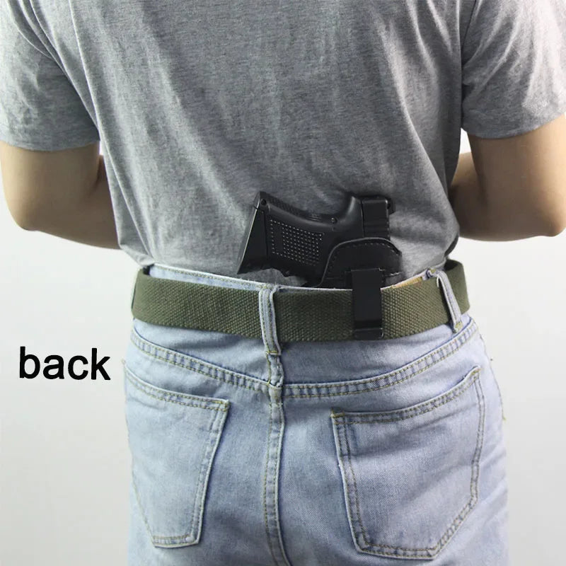 جراب مسدس تكتيكي مخفي للحمل لمسدسات GL 17 19 Beretta M9 M92 1911 Sig P226 USP جراب مسدس عالمي من الجلد