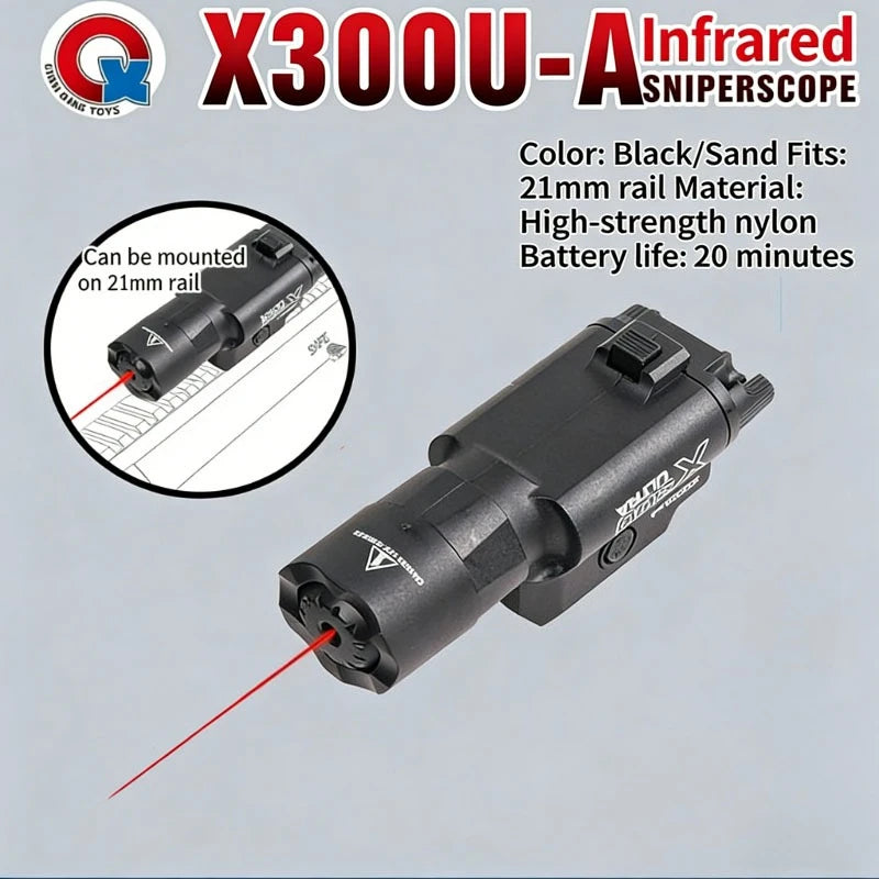 Multifunctional X300 Flashlight & Infrared Laser Sight for Airsoft Toy Guns with 20mm Rail