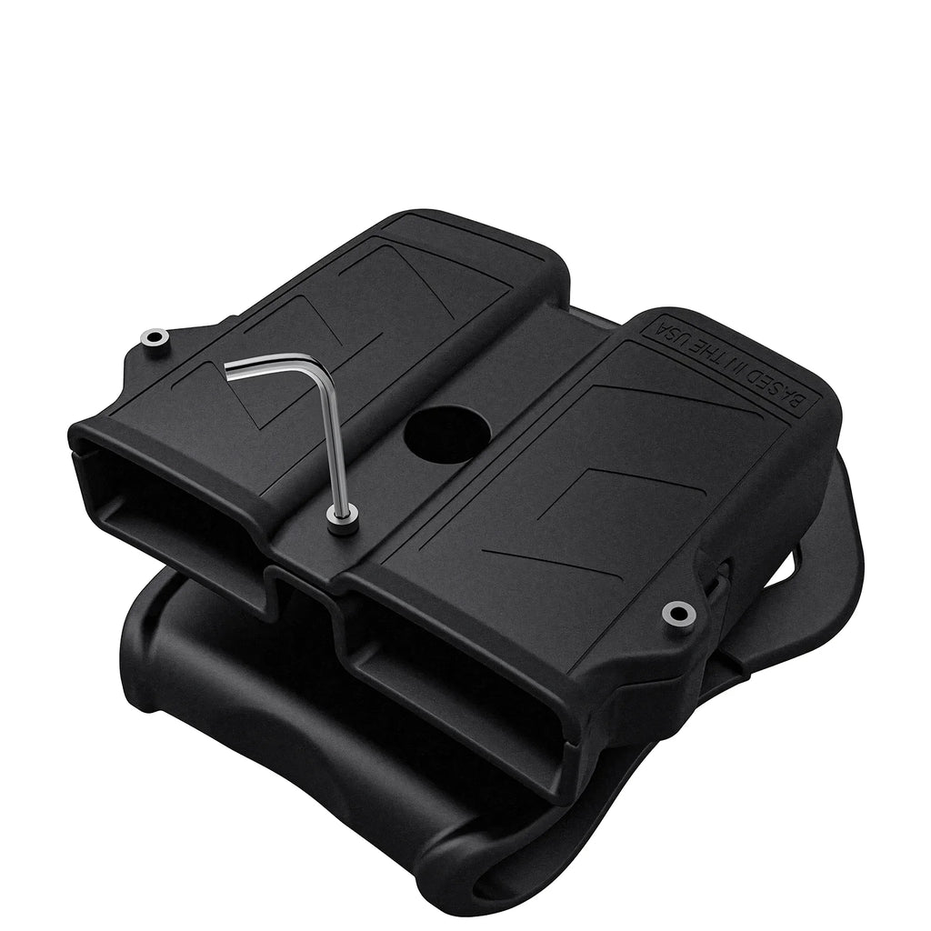 حامل أدوات عالمي لحافظة مزدوجة حامل مخازن مسدس عيار 9 ملم 10 ملم 0.40S&W 0.357 0.45ACP جراب مخزن فردي مزدوج الصف