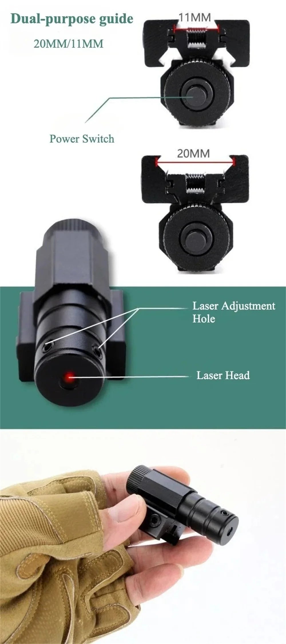 Mini Red Dot Laser Sight Pointer 805 Red Laser Sight Adjustable 11mm/20mm Rail Mount Hunting Rifle Scope Pistol Gun Sight Tool