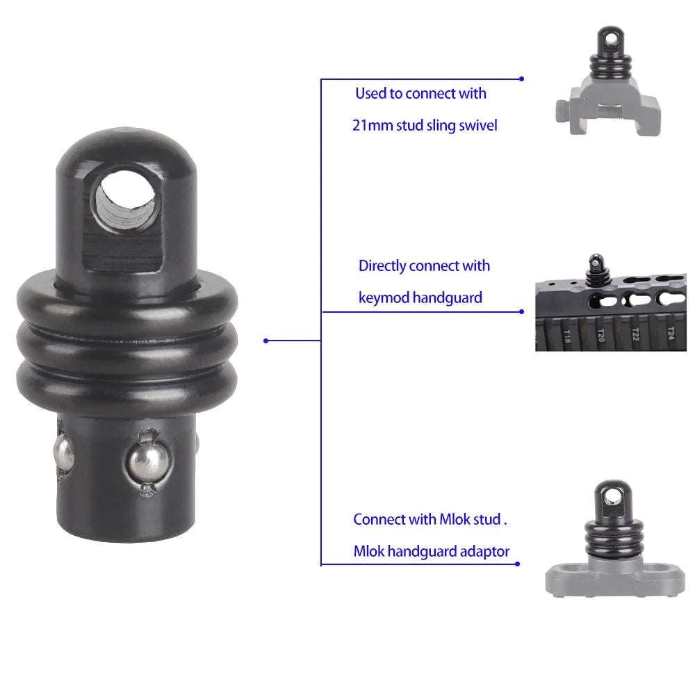 Multi-Style Tactical QD M-LOK Sling Swivel Adapter Rail Mount SLING Buckle Metal Strap Loop Strap Rail Mount Mlok Picatinny Rail