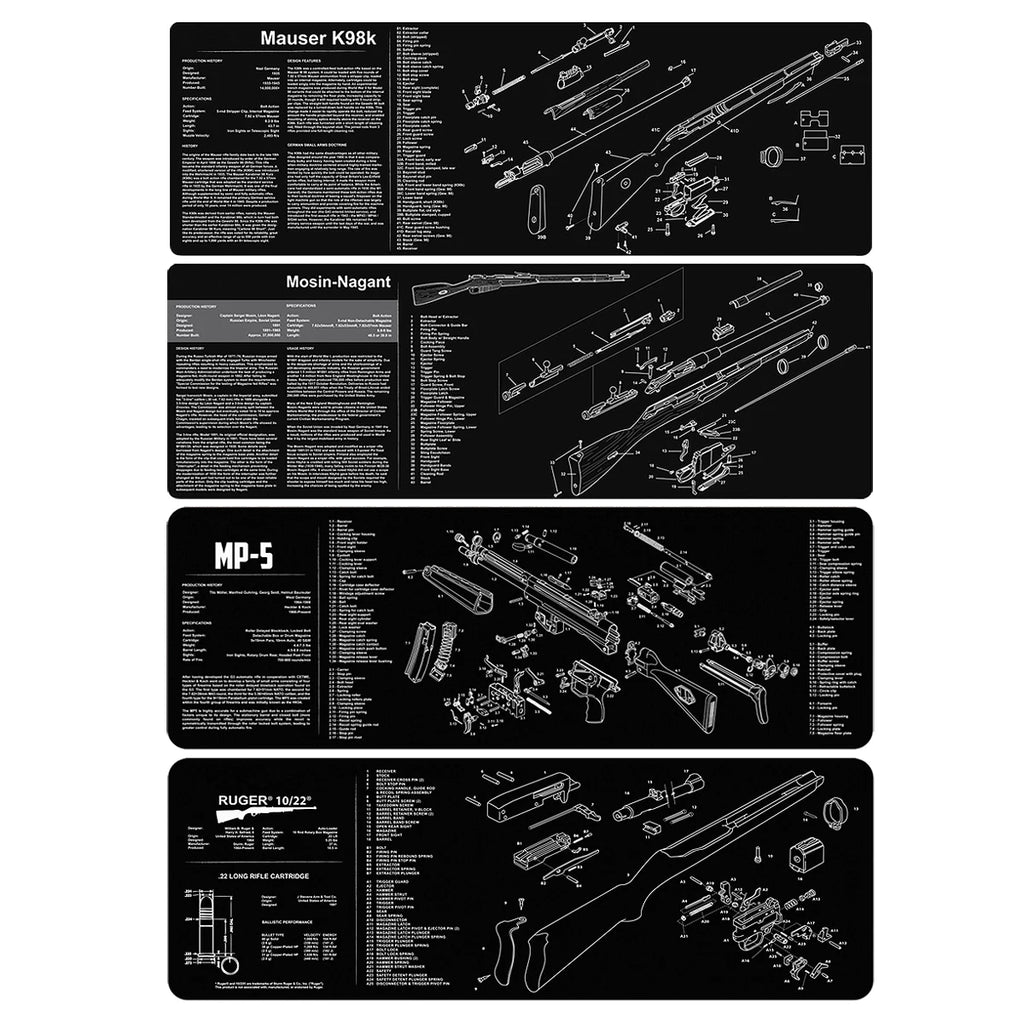 Gun Cleaning Rubber Mat Mouse Pad AR15 AK47 Remington 870 GLK GEN4 GEN 5 CZ-75 Punisher P220 P226 P229 Beret 92 1911 3D