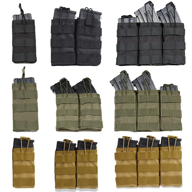 حقيبة مجلات تكتيكية مفردة ومزدوجة وثلاثية Molle Airsoft AK 7.62 5.56mm M4 لبندقية مسدس حقيبة تكتيكية لصيد الملحقات
