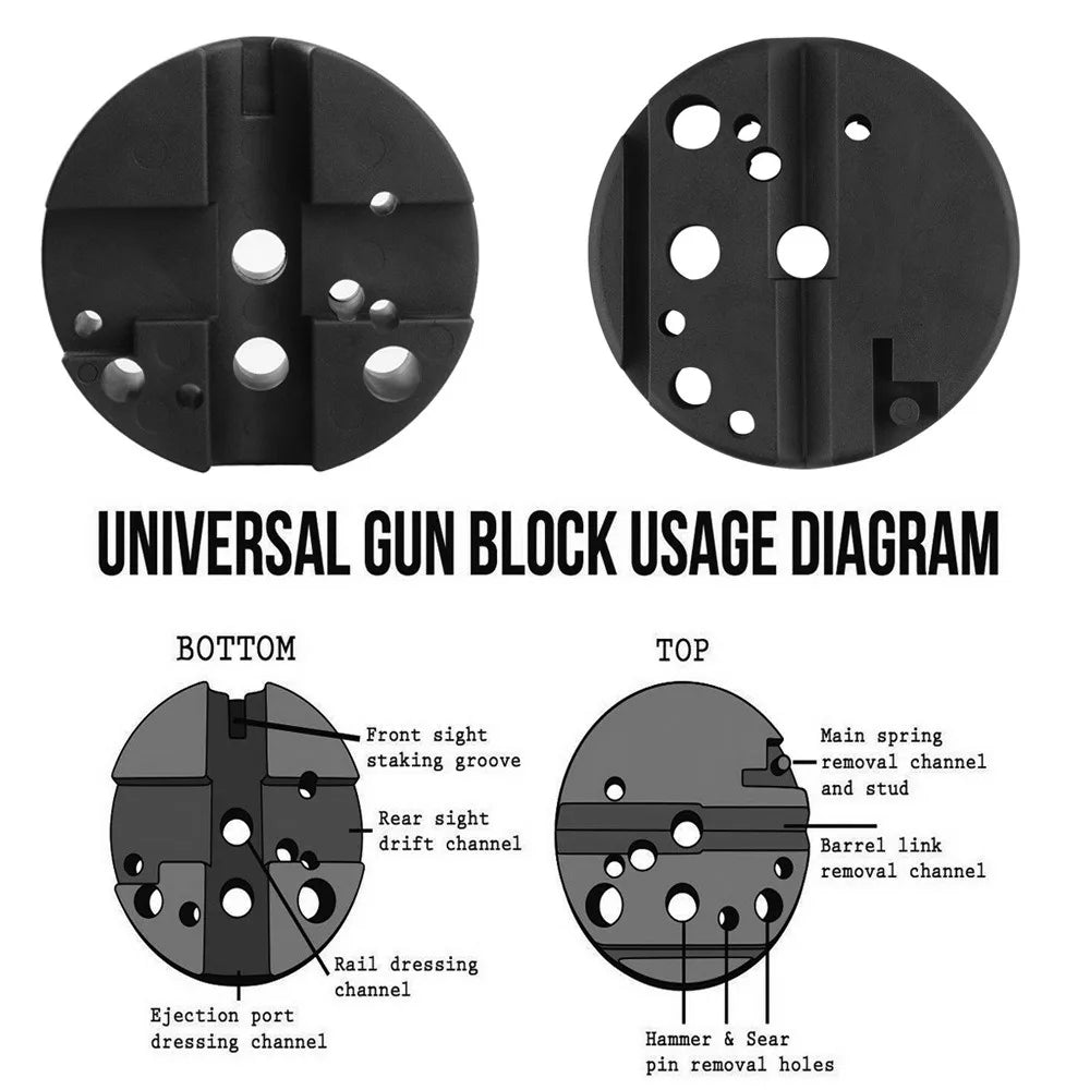 Universal Firearm Durable Bench Block M1911 Ruger 10/22s Style Reassemble Gunsmith Handgun Tools Pistols