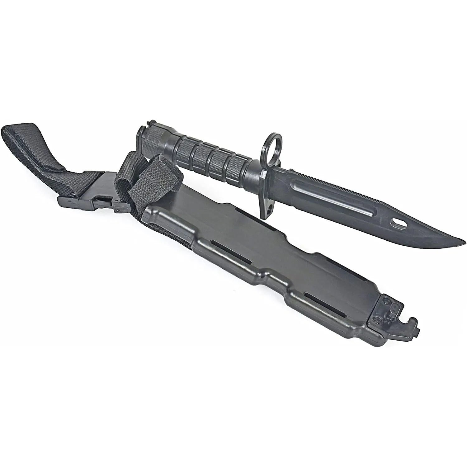 Rubber Knife Training Tool with Sheath Fake Plastic Dagger Flexible Soft Fixed Blade for Props Halloween Martial Arts