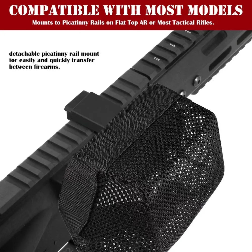 Quick Mount Release Shell Catcher with Detachable Picatinny Heat Resistant Thickened Brass Catcher Nylon Mesh for Rifle