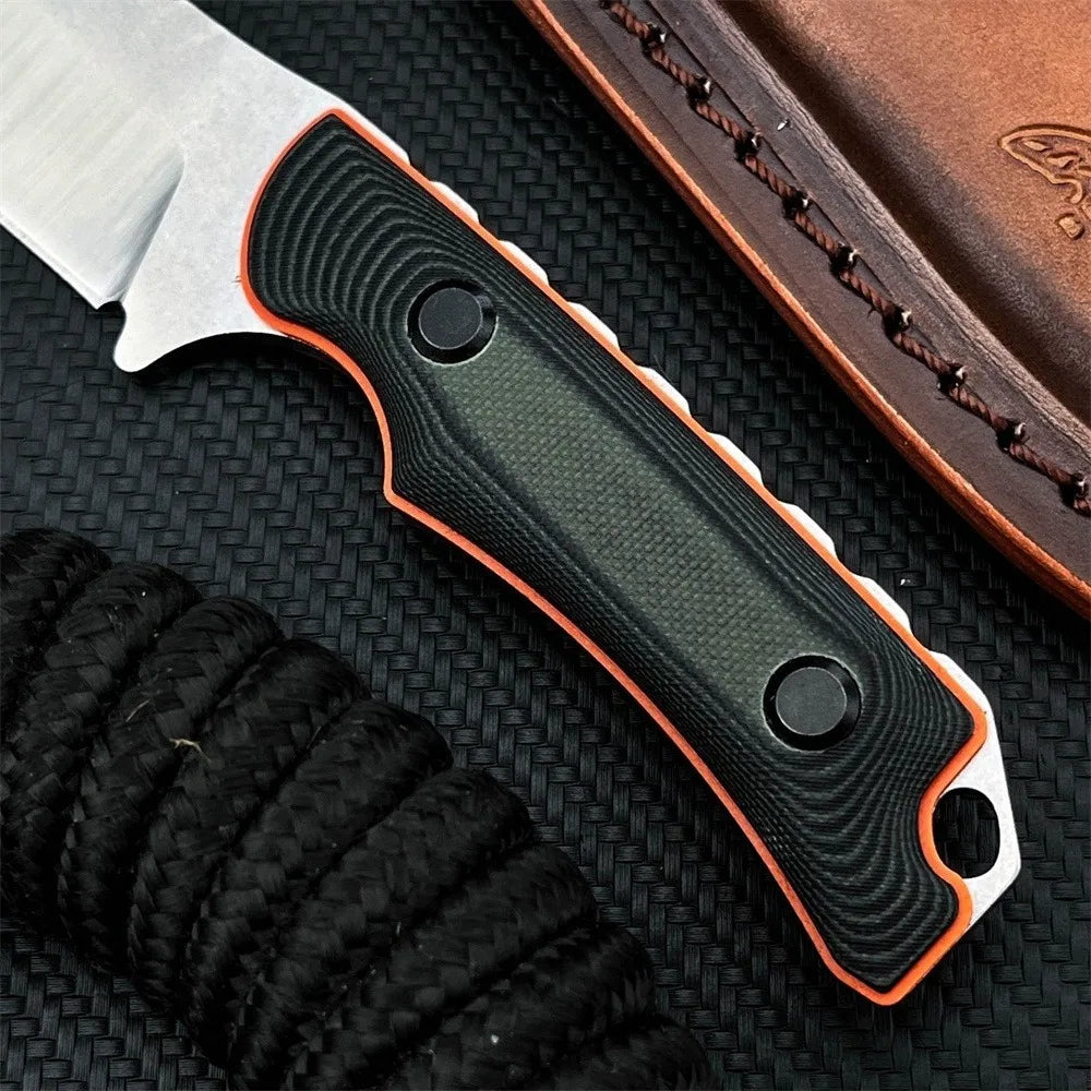 BM 15018 Survival Fixed Blade Knife 8Cr13MoV Steel Blade with Dual-Color G10 Handle Camping Hunting Outdoor Tool with Sheath