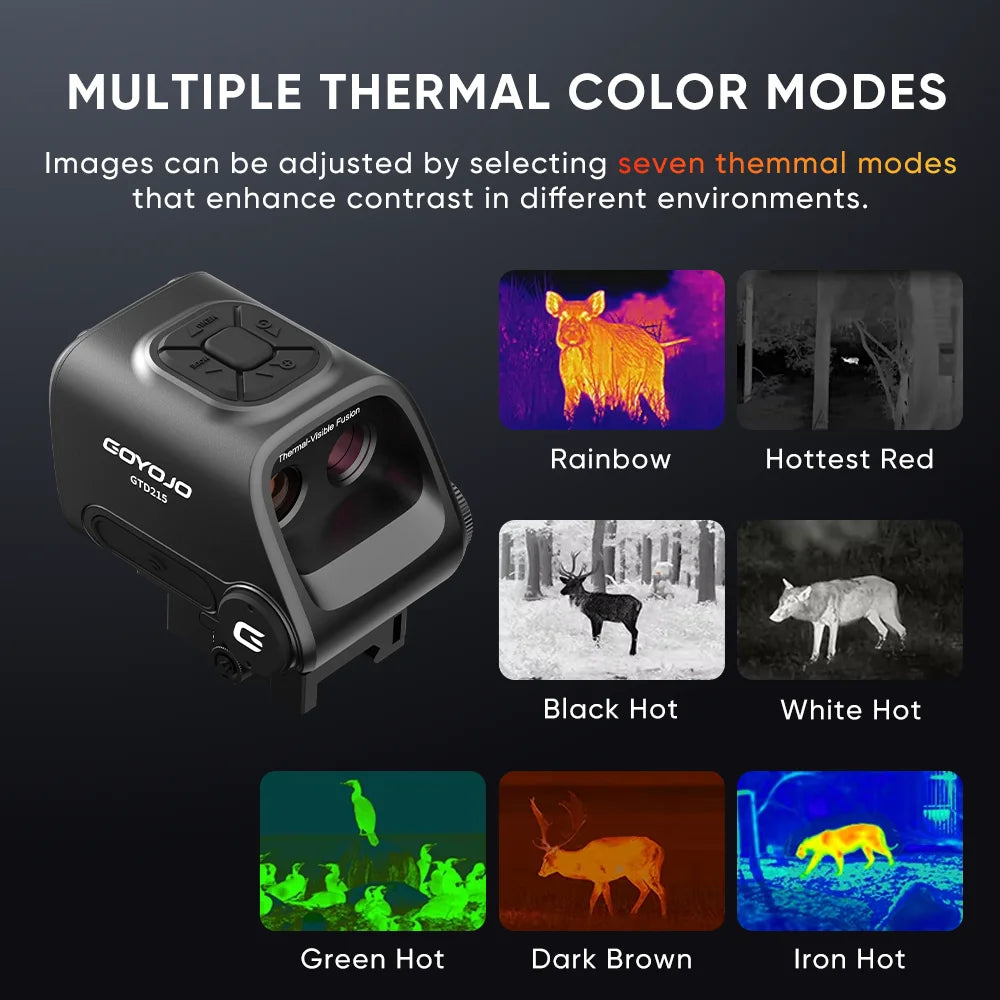 Dual Light Fusion Thermal Night Vision Hunting Monocular Multispectral Thermal Scope 2-inch HD Display Multiple Hot Imaging