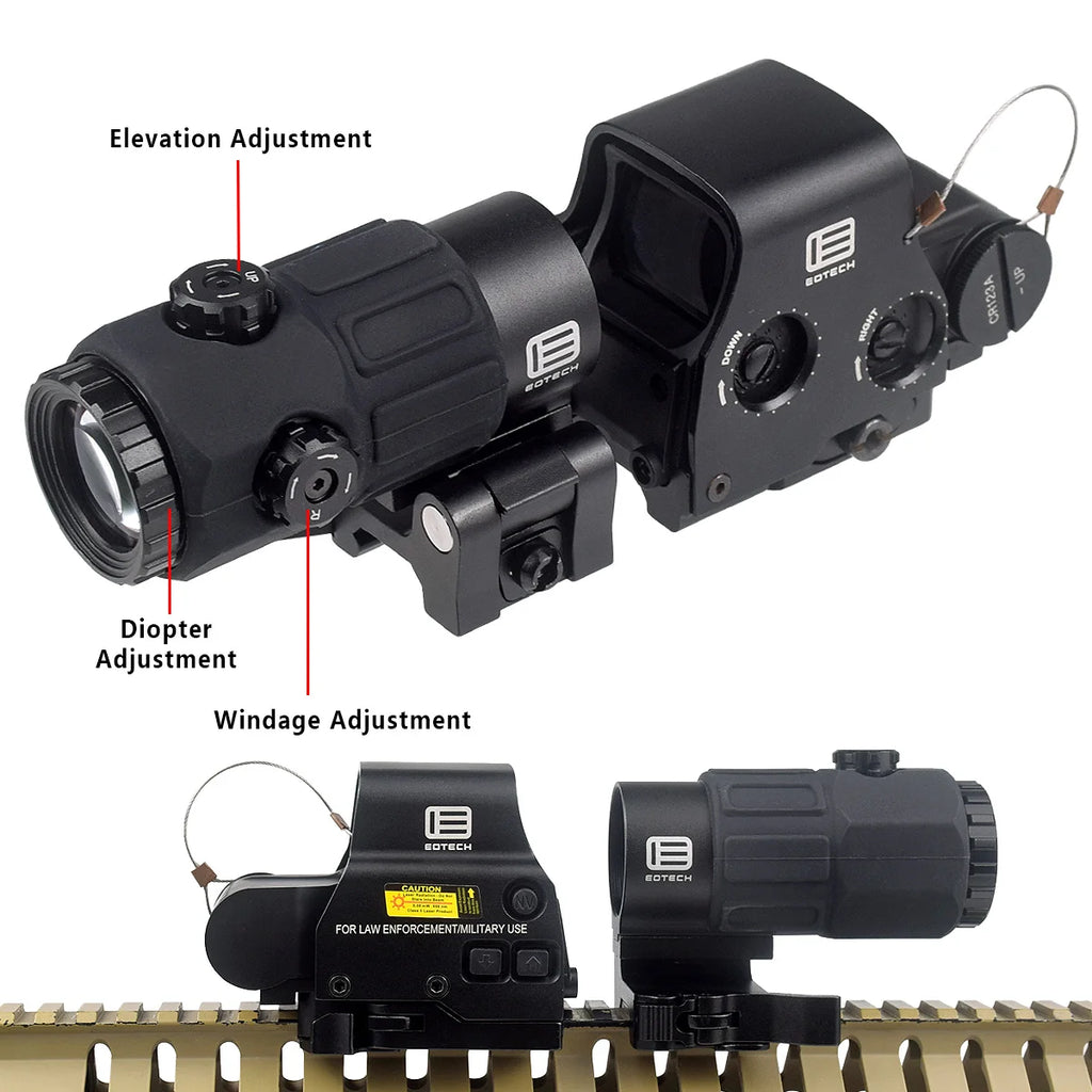 منظار تكبير EOTECH G43 G33 G45 3X 5X منظار تصويب نقطة حمراء مجسمة EOTECH 558 على سكة 20 ملم لبنادق الصيد الهوائية