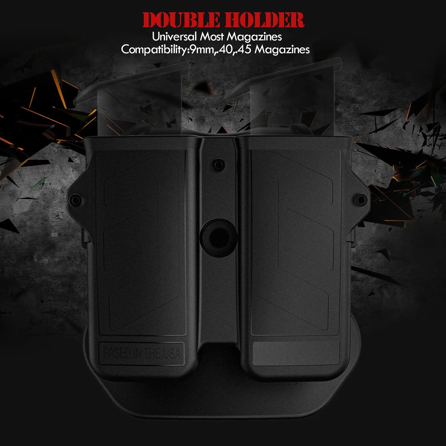 حامل أدوات عالمي لحافظة مزدوجة حامل مخازن مسدس عيار 9 ملم 10 ملم 0.40S&W 0.357 0.45ACP جراب مخزن فردي مزدوج الصف
