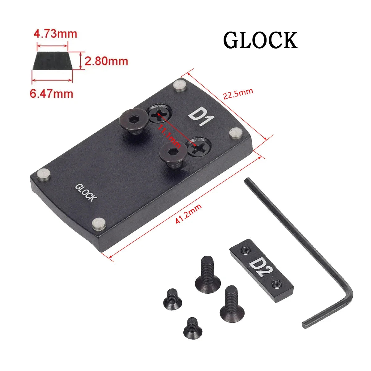 Optics Berett Glock 1911 M&P Pistol Reflex Sight Mount Adapter Plate S&W HK USP SIG P226 Sightmark Burris Micro Red Dot Scope