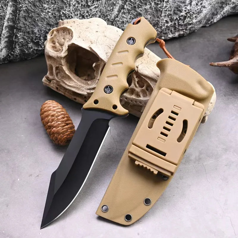 2025 new Premium Tactical Survival Knife with Sheath 8Cr13MoV fixed Blade GFN Handle Camping EDC Hunting outdoor Gear