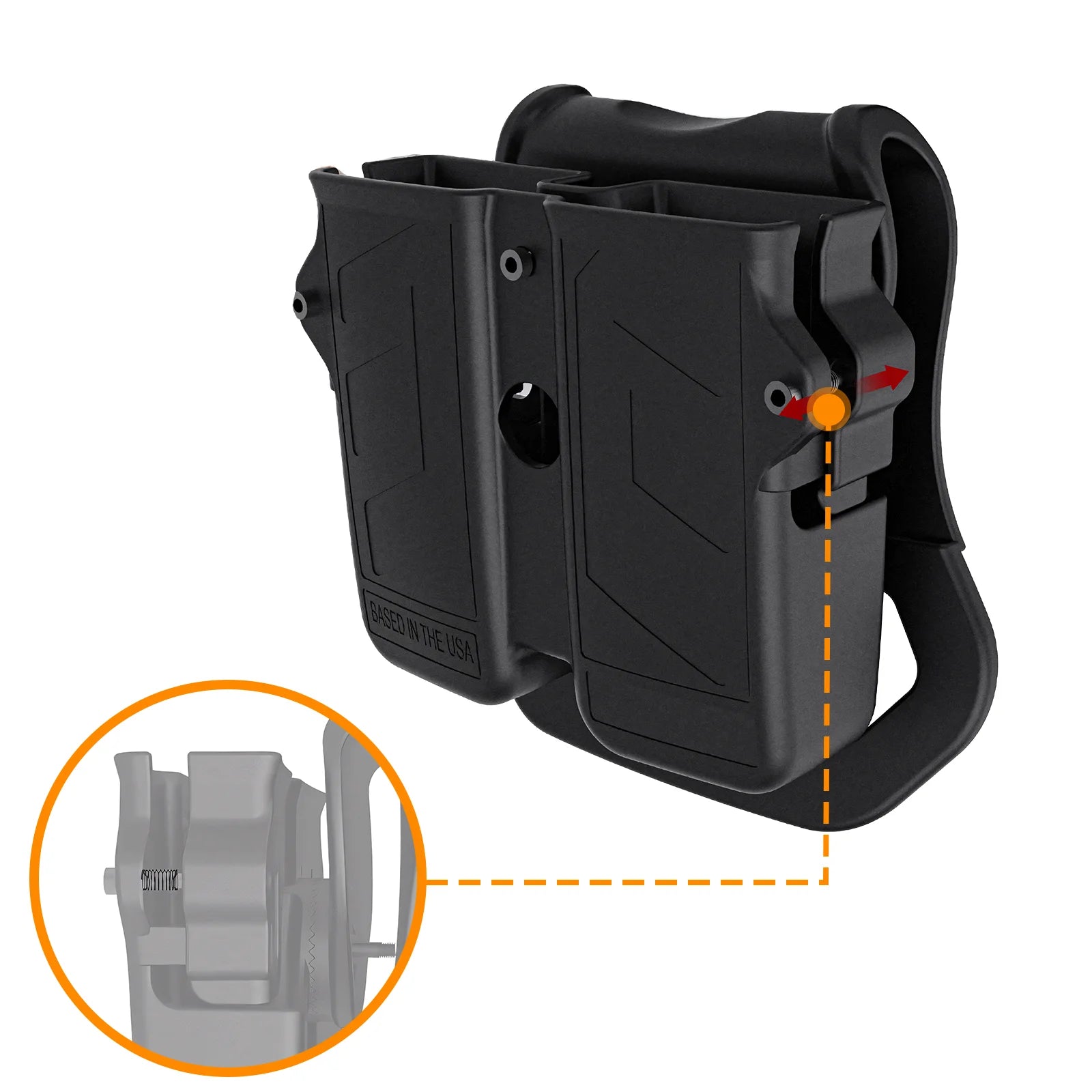 Tool Holder Universal Double Magazine Holder Pistol Mag Carrier 9mm 10mm .40S&W .357 .45ACP Single Double Stack Magazine Pouch