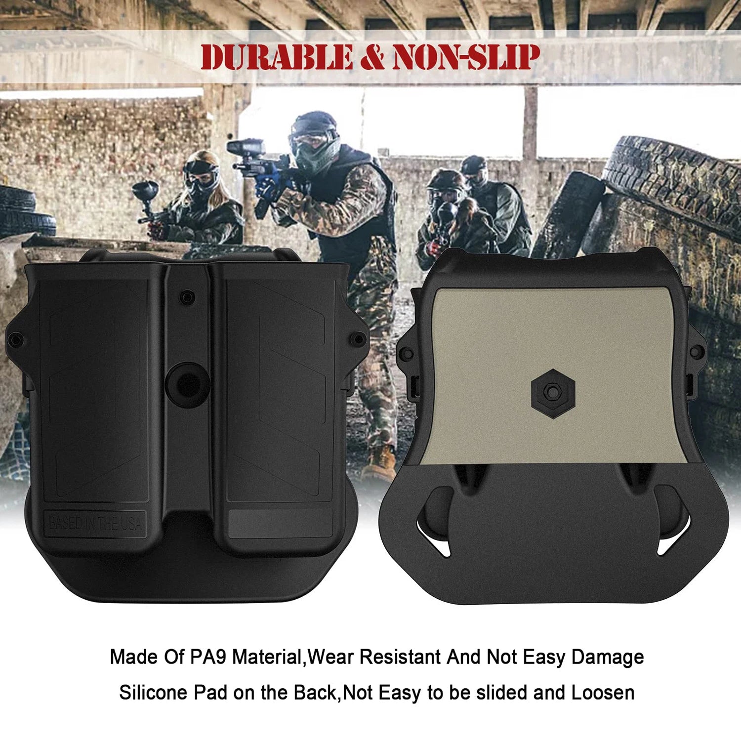 حامل أدوات عالمي لحافظة مزدوجة حامل مخازن مسدس عيار 9 ملم 10 ملم 0.40S&W 0.357 0.45ACP جراب مخزن فردي مزدوج الصف