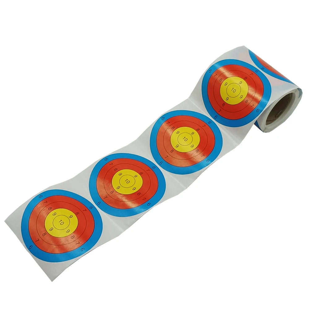 3 Inch X100/ 200 Pcs/Roll Fluorescent Color Anti-Water PVC Stickers  with Numbers Shooting Stickers Round Adhesive Targets