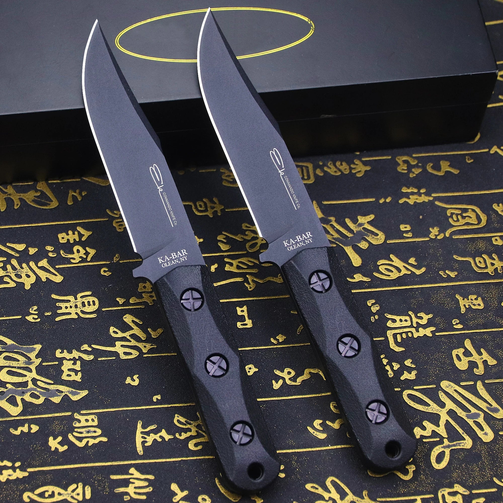 U.S.AKB-EK50 Jungle Hunting Straight Knife + Sheath, Outdoor Camping Survival Knife, Multi-purpose EDC Knife