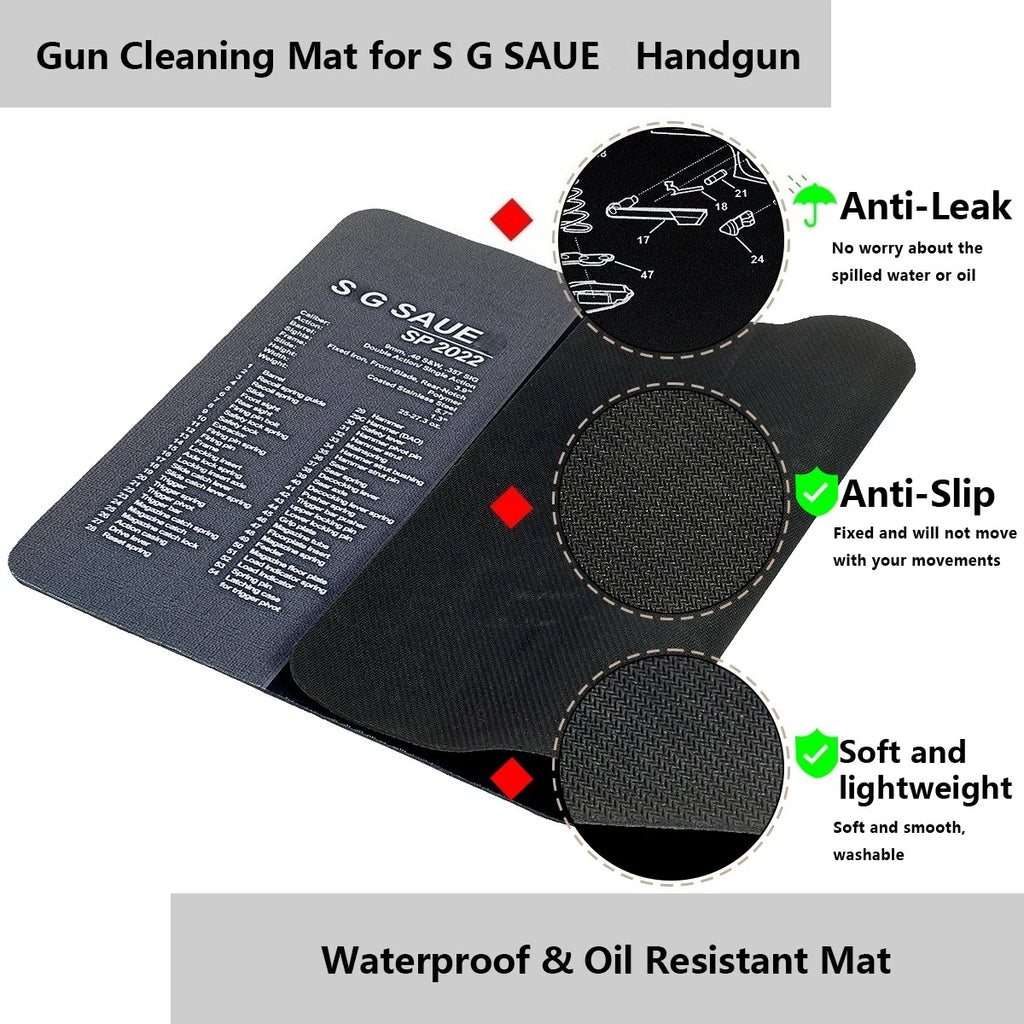 Gun Cleaning Rubber Mat Mouse Pad AR15 AK47 Remington 870 GLK GEN4 GEN 5 CZ-75 Punisher P220 P226 P229 Beret 92 1911 3D