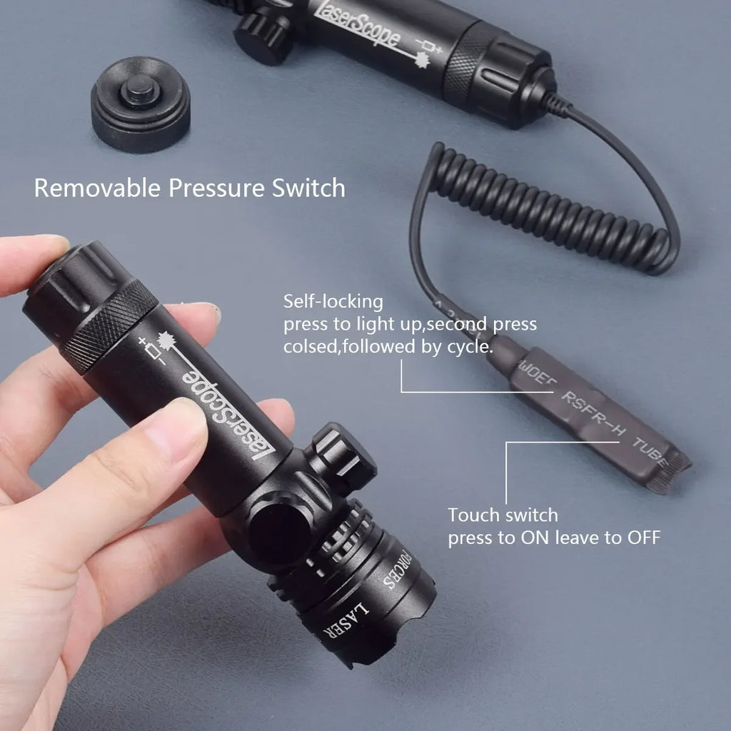 Tactical Rifle Red Dot Laser Green Dot Laser Sight 532nm Scope with Pressure Switch Picatinny and Mounting Hunting Riflescope 20