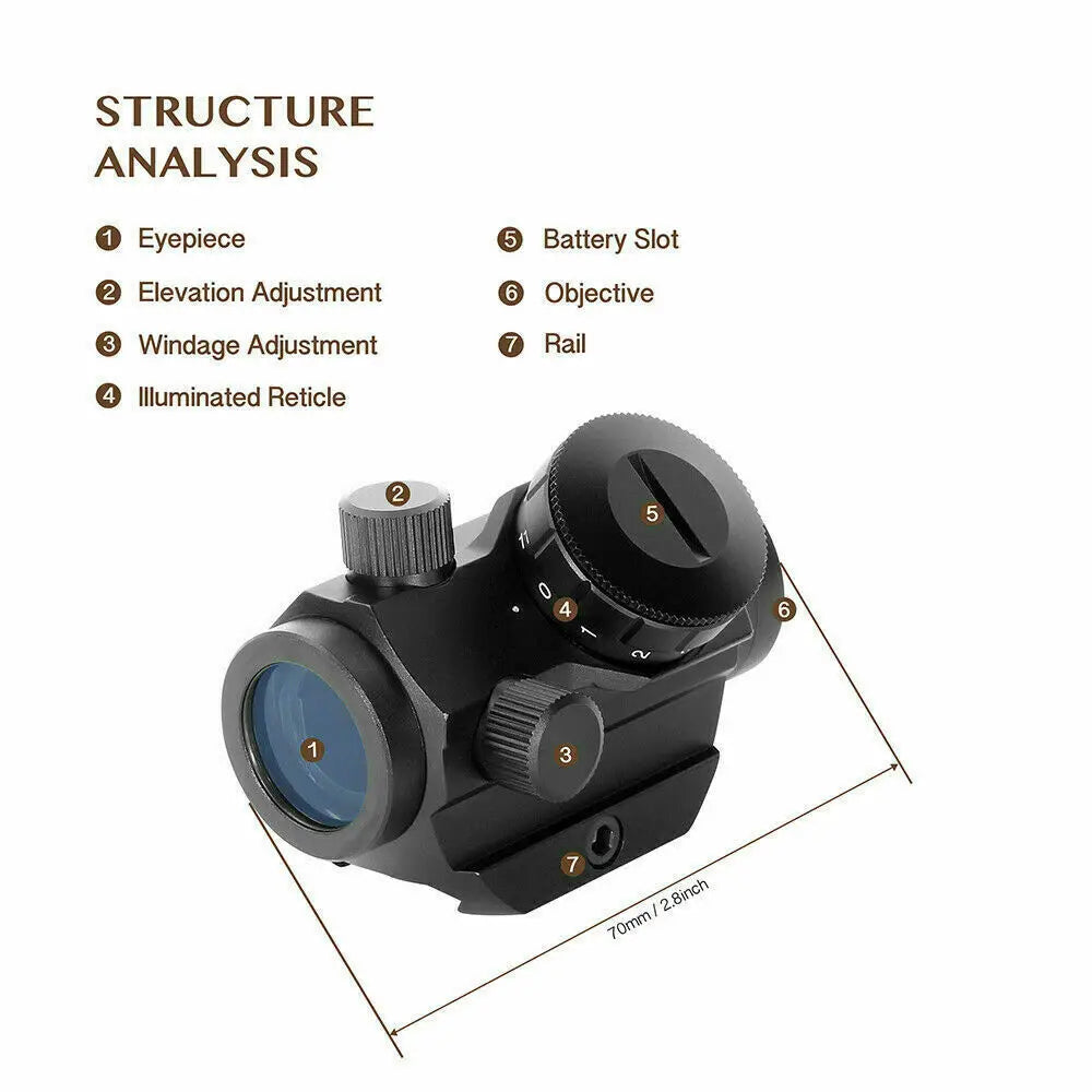 MARCOOL 1X20 Red Dot Sight 2 MOA Reflex Optical Sight Riflescope Tactical Airsoft Hunting Scope Sight With Mount